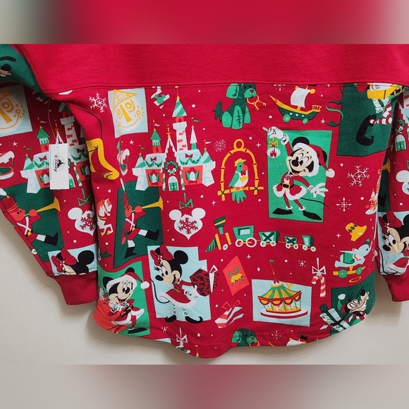 *NWT* Walt Disney World Parks Red XS Christmas Mickey Minnie Goofy Spirit Jersey - Picture 2 of 12